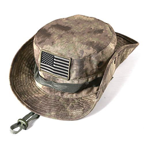 Product Cover Sinddy Military Tactical Head Wear/boonie Hat Cap for Wargame,Sports,fishing &Outdoor Activties Acu Camouflage with USA Patch