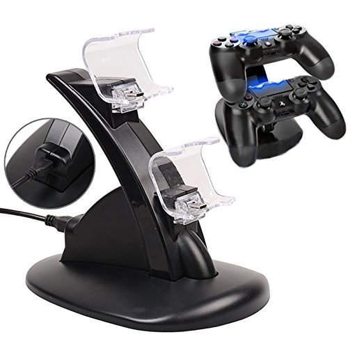 Product Cover 2win2buy Dual Ps4 Gaming Controller Led Charging Stand Usb Charger Dock Station Cradle For Sony Playstation 4