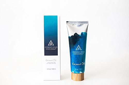 Product Cover Coconut Oil Travel Tube by Conscious Coconut - NEW PACKAGING | Fair Trade, Organic, Small Batch, Cold Pressed, Virgin Coconut Oil