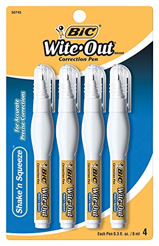 Product Cover BIC Wite-Out Shake 'n Squeeze Correction Pen, 8 ml, White, 4/Pack (WOSQPP418)