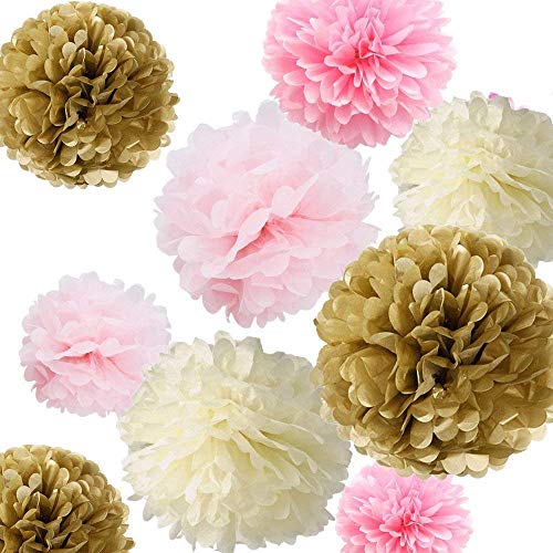 Product Cover Fonder Mols Tissue Paper Flowers Pom Pom Decorations - Pack of 12 pcs 14