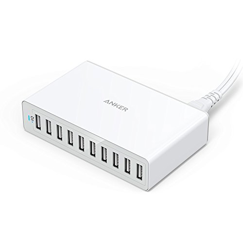 Product Cover Anker 60W 10-Port USB Wall Charger, PowerPort 10 for iPhone Xs/XS Max/XR/X/8/7/6s/Plus, iPad Pro/Air 2/Mini, Galaxy S9/S8/S7/Plus/Edge, Note 8/7, LG, Nexus, HTC and More