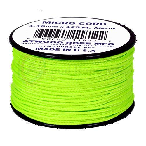 Product Cover Neon Green MS18 1.18mm x 125' Micro Cord Paracord Made in the USA