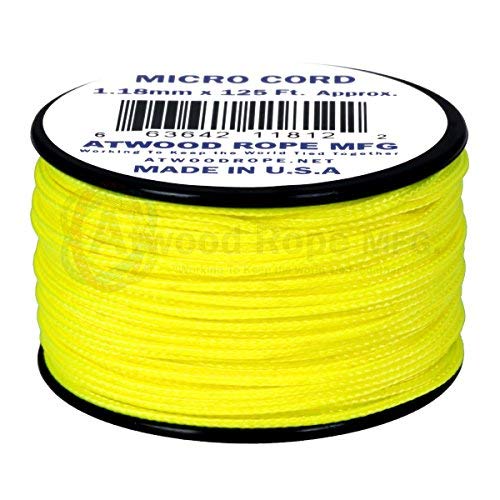 Product Cover Neon Yellow MS19 1.18mm x 125' Micro Cord Paracord Made in the USA