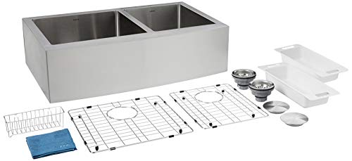 Product Cover ZUHNE 33-Inch Farmhouse Apron Front 60/40 Double Bowl Stainless Steel Kitchen Sink 16-Gauge (9