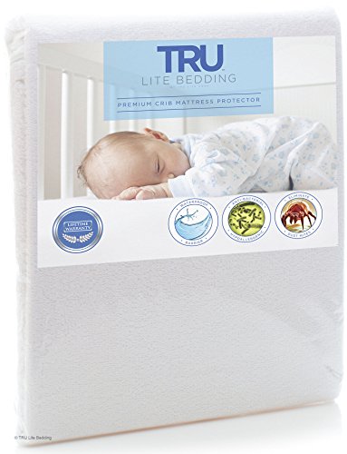 Product Cover TRU Lite Bedding Waterproof Baby Mattress Protector - Hypoallergenic Toddler Mattress Cover - Breathable Cotton Terry Crib Mattress Protection Sheet - Toddler Bed Crib Size