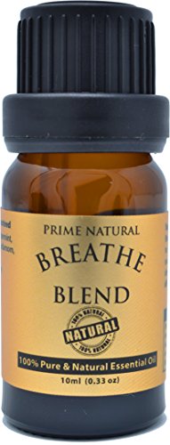 Product Cover Breathe Essential Oil Blend 10ml - Natural Pure Undiluted Therapeutic Grade for Aromatherapy, Scents & Diffuser - Sinus Relief, Congestion, Cold, Cough, Headache, Respiratory Problems