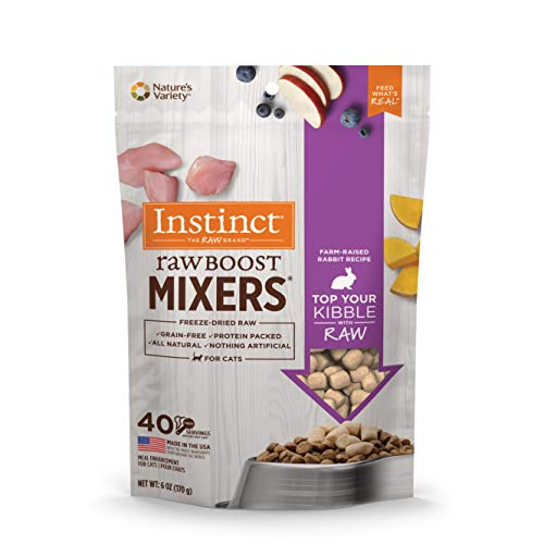 Product Cover Instinct Raw Boost Mixer Rabbit Formula Grain-Free Freeze Dried Meal Topper for Cats 6 oz. Bag