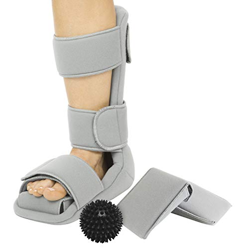 Product Cover Plantar Fasciitis Night Splint By Vive - Soft Night Splint for Plantar Fasciitis Provides Comfort Pain Relief - Foot Splint with Straps for Easy Adjusting - Vive Guarantee Large X-Large: Men's (9.5 - 12.5) Women's (10 - 12)