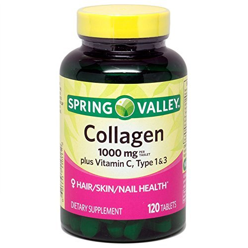 Product Cover Spring Valley Collagen 1,000mg Per Tablet, Plus Vitamin C, Type 1 & 3, 120ct by Equate
