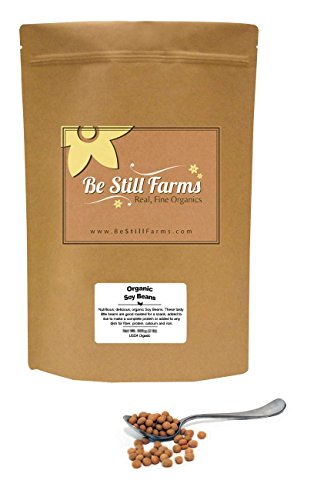 Product Cover Be Still Farms Organic Soybeans (5lb) Raw Soy Beans are Organic Beans and Non GMO ideal for making Organic Natto - aka Soya Bean - Crush into Soybean Powder- Easily Sprouting Soybeans- Bulk Soy Beans