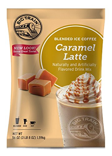 Product Cover Big Train Blended Ice Coffee Caramel Latte 3 Lb 8 Oz (1 Count), Powdered Instant Coffee Drink Mix, Serve Hot or Cold, Makes Blended Frappe Drinks