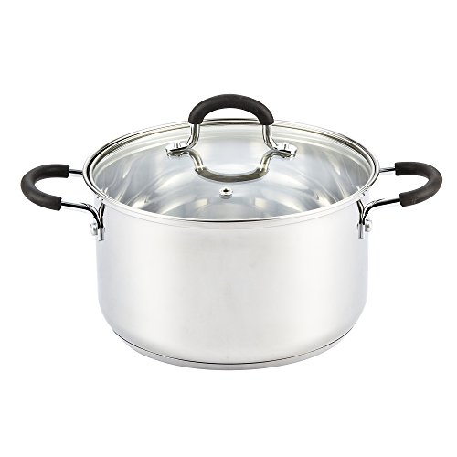 Product Cover Cook N Home 02418 Stainless Steel Lid 5-Quart Stockpot, 5-Qt, Silver