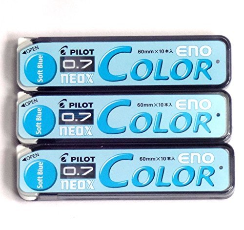 Product Cover Pilot Color Mechanical Pencil Lead Eno, 0.7mm, Soft Blue, 10 Lead Ã-3 Pack/total 30 Leads (Japan Import) [Komainu-Dou Original Package]