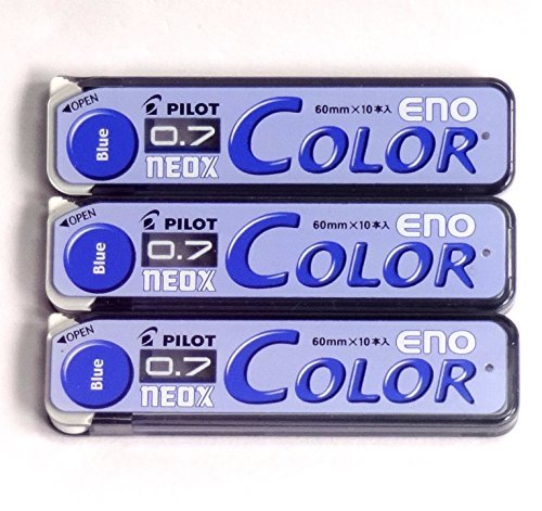 Product Cover Pilot Color Mechanical Pencil Lead Eno, 0.7mm, Blue, 10 Lead ×3 Pack/total 30 Leads (Japan Import) [Komainu-Dou Original Package]