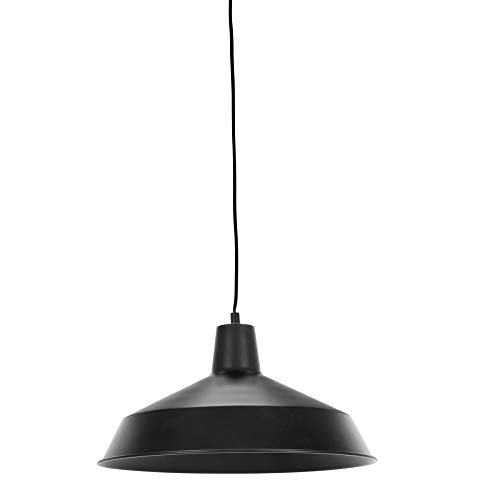 Product Cover Globe Electric Barnyard 1-Light 16 in. Industrial Warehouse Matte Black Plug-In Pendant