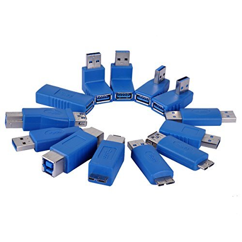 Product Cover UCEC Multiple USB 3.0 Couplers - Include A & B & MicroB & Mini Interface - Male Female Adapters - Pack of 13
