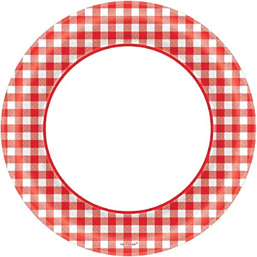 Product Cover Amscan Picnic Gingham Party Round Plates, 6.75