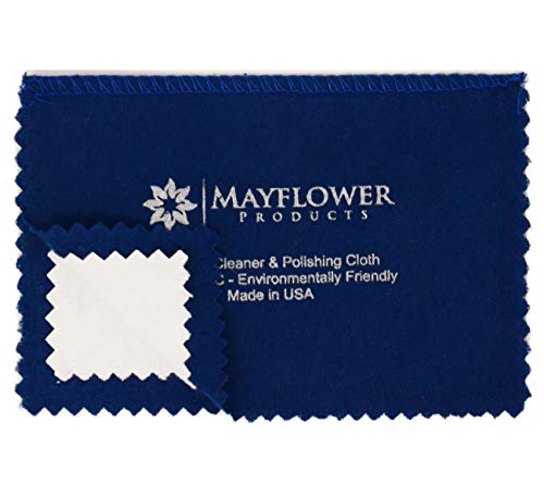 Product Cover Travel Polishing Cloth Made in USA for Cleaning Silver, Gold and Platinum Jewelry, Watch, Coins. All Cotton, Non Toxic Cleaner 7.5 x 8 In. Tarnish Remover Protects and Keeps Jewelry Clean and Shiny