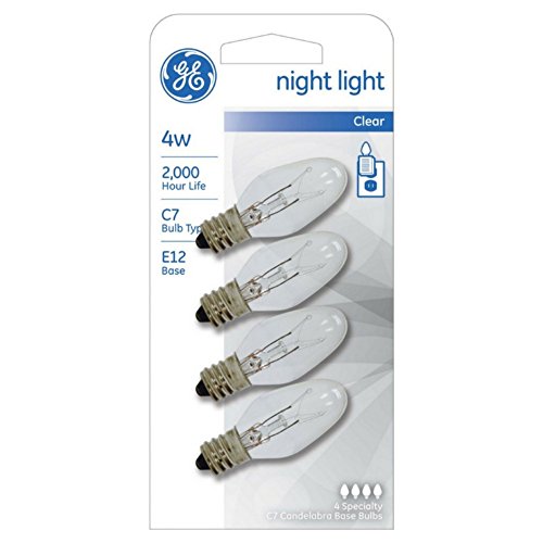 Product Cover GE Night Light Bulb Standard, 4 Watt, Clear 4 ea (Pack of 3)