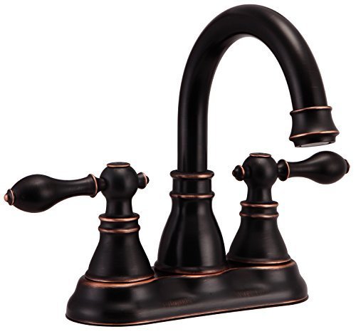 Product Cover Derengge F-4501-NB Two Handle Oil Rubbed Bronze Bathroom Sink Faucet with Pop up Drain,cUPC NSF AB1953 Lead Free­