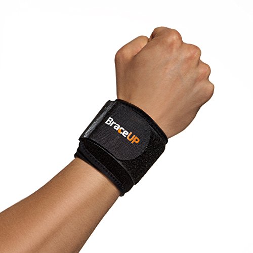 Product Cover BraceUP® Wrist Compression Strap and Support, One Size Adjustable (Black), 1 PC