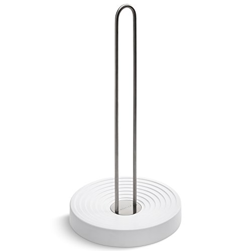 Product Cover KOHLER Paper Towel Holder with Weighted Base, Tension Loop, Quick One Handed Tear, (Fits Standard and Oversized Rolls), White