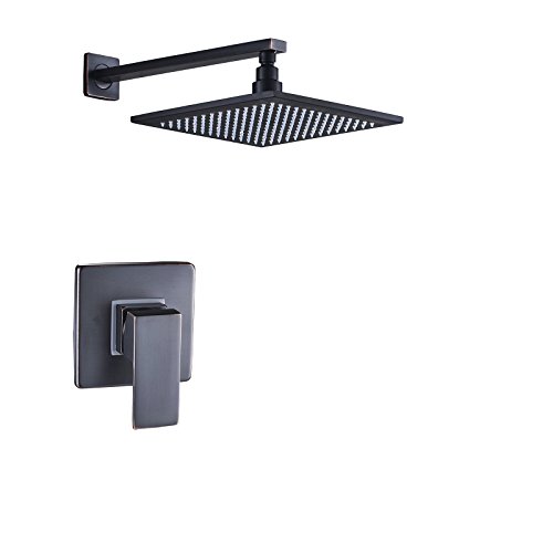 Product Cover Rozin Wall Mounted 8 Square Rainfall Shower Head with Single Lever Mixer Valve Oil Rubbed Bronze