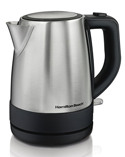 Product Cover Hamilton Beach Electric Tea Kettle, Water Boiler & Heater, 1 L, Cordless, Auto-Shutoff & Boil-Dry Protection, Stainless Steel (40998)