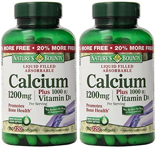 Product Cover Nature's Bounty Calcium 1200 Mg. Plus Vitamin D3, 240 Softgels (2 X 120 Count Bottles)