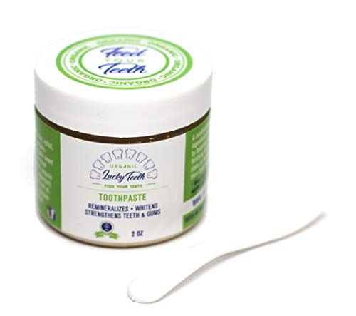 Product Cover Lucky Teeth Organic Toothpaste-all Natural, Remineralizes and Fortifies Teeth and Gums. (2 oz 1 Pack)