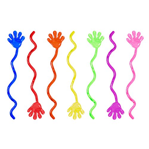 Product Cover Super Z Outlet Vinyl Glitter Mini Sticky Hands Toys for Children Party Favors, Birthdays - 1 1/4
