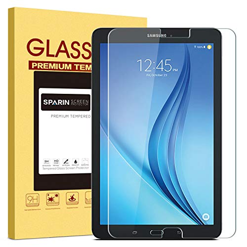 Product Cover Galaxy Tab E 9.6 Screen Protector [Tempered Glass], SPARIN Ultra Clear High Definition Tempered Glass Screen Protector for Samsung Galaxy Tab E (9.6 Inch, 2015 Version)