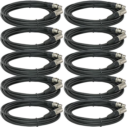 Product Cover 10Pack 25 FT FOOT XLR 3 Pin Male Female MIC microphone Shielded Audio Cable Cord
