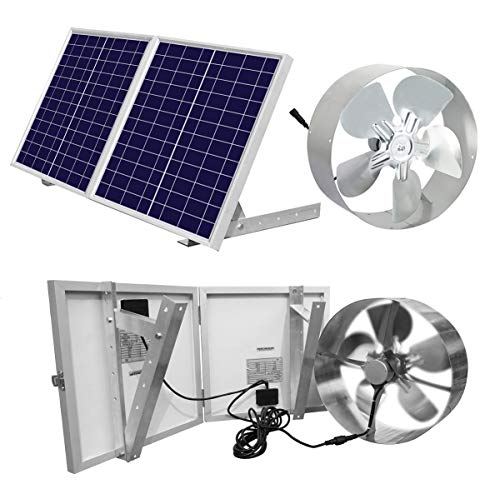 Product Cover ECO-WORTHY 25W Solar Powered Attic Ventilator Gable Roof Vent Fan with 30W Foldable Solar Panel - Solar Fans for Home Attic, Greenhouse, RV or Outdoor, Ready-to-Use Solar Vent Fan, Solar Roof Vent