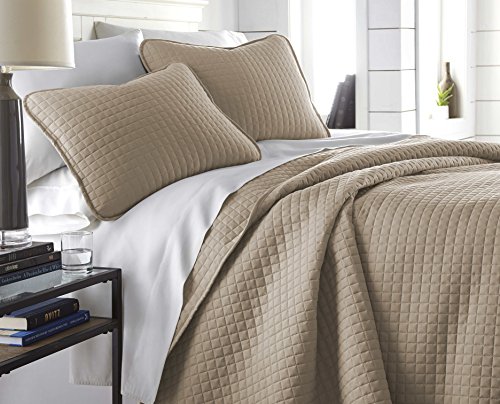 Product Cover Southshore Fine Linens - Vilano Springs Oversized 3 Piece Quilt Set, King/California King, Taupe