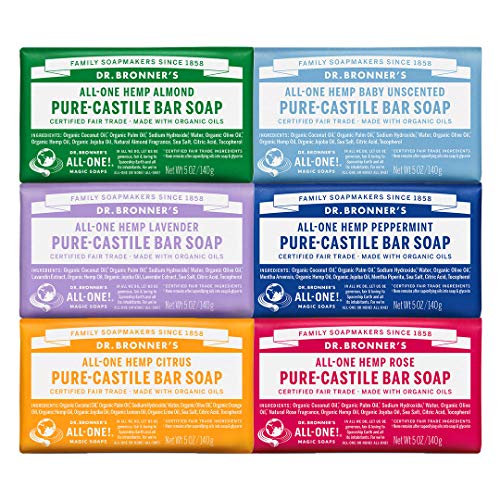 Product Cover Dr. Bronner's Pure-Castile Bar Soap Variety Gift Pack- 5oz, 6 Pack