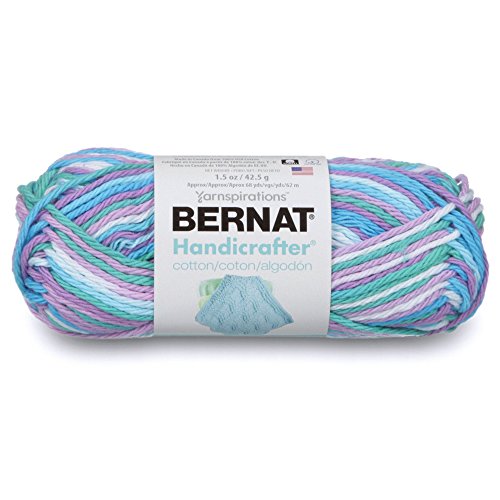 Product Cover Bernat Handicrafter Cotton Ombre Yarn, 1.5 oz, Gauge 4 Medium, 100% Cotton, Beach Ball Blue Ombre