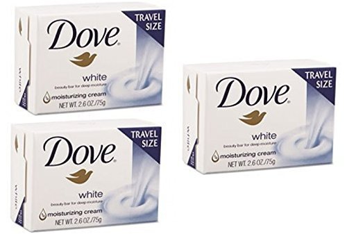 Product Cover Dove White Bar Soap with Moisturizing Lotion Travel Size 2.6oz (Pack Of 3)