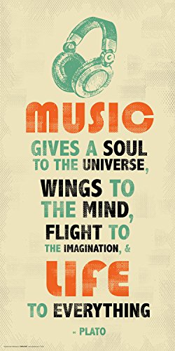 Product Cover Culturenik Plato Music Inspirational Motivational Quote Decorative Print (Unframed 12x24 Poster)