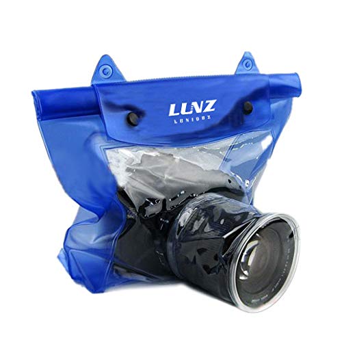 Product Cover Luniquz DSLR SLR Camera Waterproof Bag Housing Case Pouch Cover for Canon Nikon -Blue