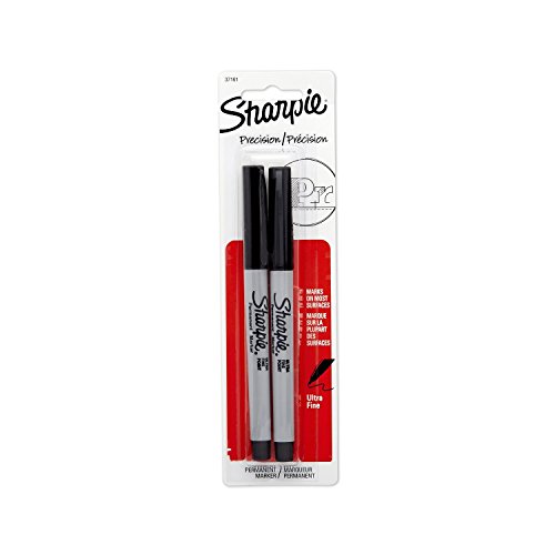 Product Cover Sharpie 37161PP Ultra Fine Point Permanent Markers (Set of 4), Resists Fading and Water, Black Color, 4 Blister Pack with 2 Markers, Total 8 Markers