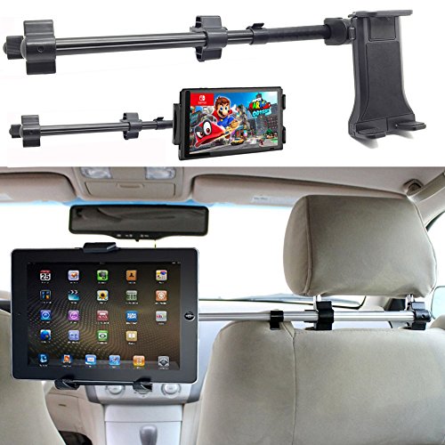 Product Cover ChargerCity Premium Center Extension Car Seat Headrest Mount w/Universal Tablet Cradle Holder for Apple iPad Air Pro 12.9 Mini Samsung Galaxy Tab Surface Pro (Fits All 7-12 inch Screens)