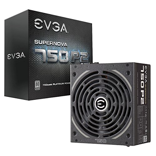 Product Cover EVGA Supernova 750 P2, 80+ Platinum 750W, Fully Modular ECO Mode, 10 Year Warranty, Includes Free Power On Self Tester, Power Supply 220-P2-0750-X1