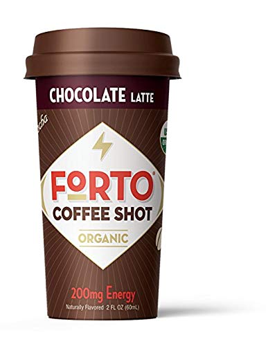 Product Cover FORTO Coffee Shots - 200mg Caffeine, Chocolate Latte, High Caffeine Cold Brew Coffee, Bottled Fast Coffee Energy Boost, Pack of 12