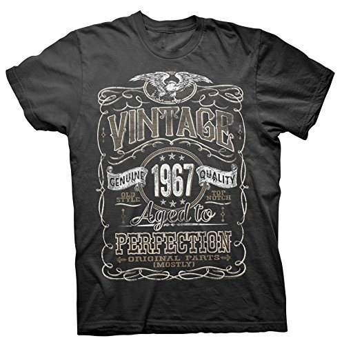 Product Cover 50th Birthday Gift Shirt - Vintage Aged to Perfection 1970 - Black-001-Lg