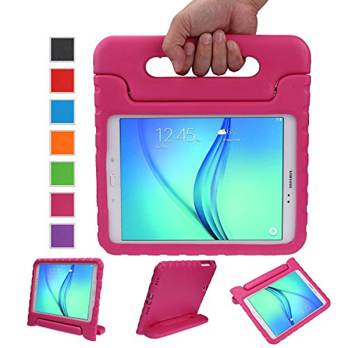 Product Cover NEWSTYLE Samsung Galaxy Tab A 9.7 Shockproof Case Light Weight Kids Case Super Protection Cover Handle Stand Case for Kids Children For Samsung Galaxy Tab A 9.7-inch SM-T550 SM-P550 - Rose Color
