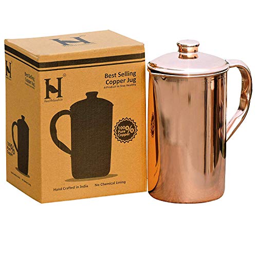 Product Cover HealthGoodsIn - Pure Copper (99.74%) Water Jug | Copper Pitcher for Ayurveda Health Benefits (50.7 US Fluid Ounce)