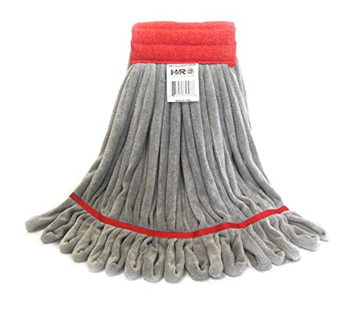 Product Cover Hero Mop Head Replacement, Commercial Mop, Microfiber Mop Head with Nylon Scrubbing Pad - Red