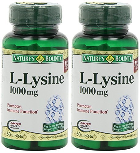 Product Cover Nature's Bounty L-Lysine, 1000mg, 120 Tablets (2 x 60 Count Bottles)